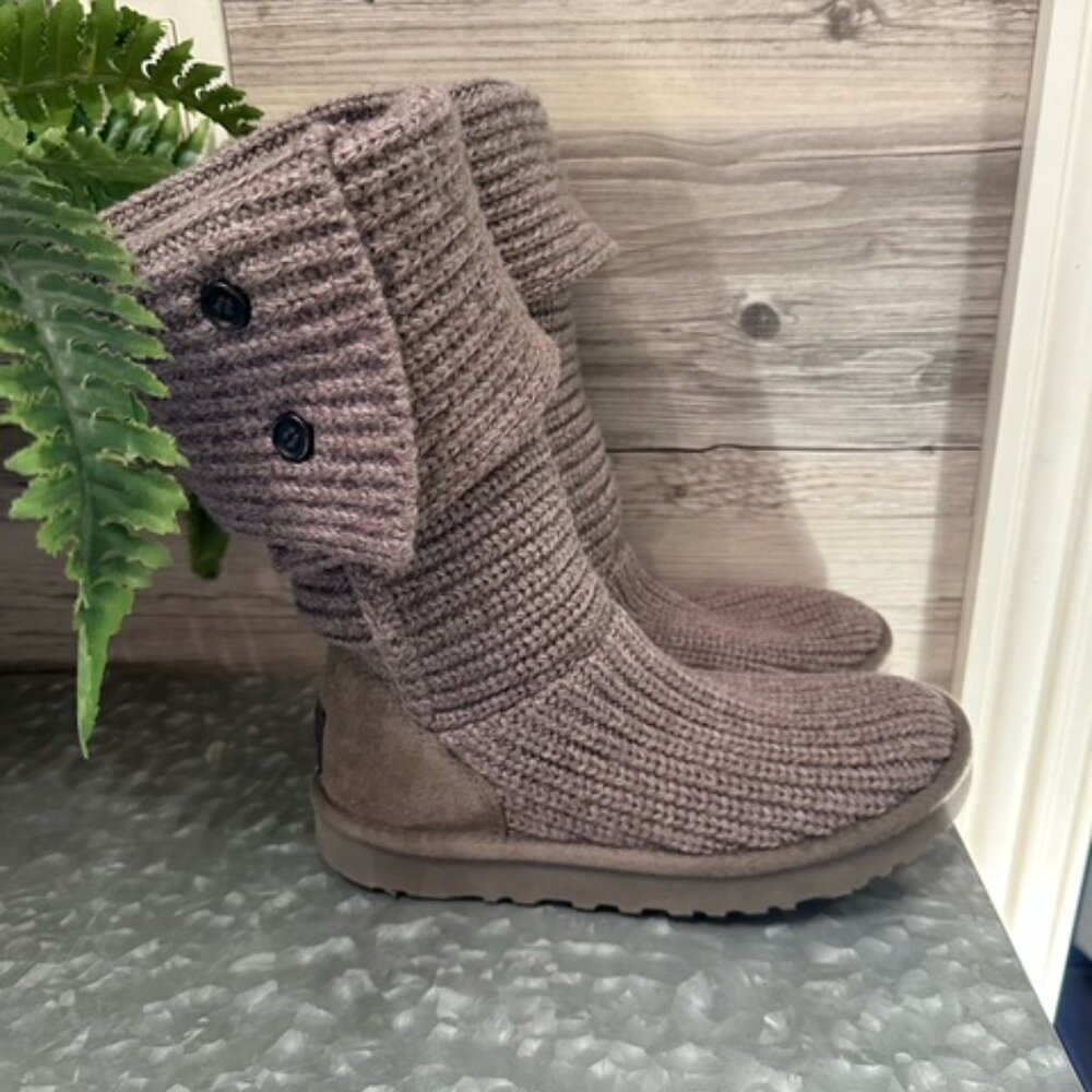 Ugg Boots  Cardy Tall Knit  Grey Size 7